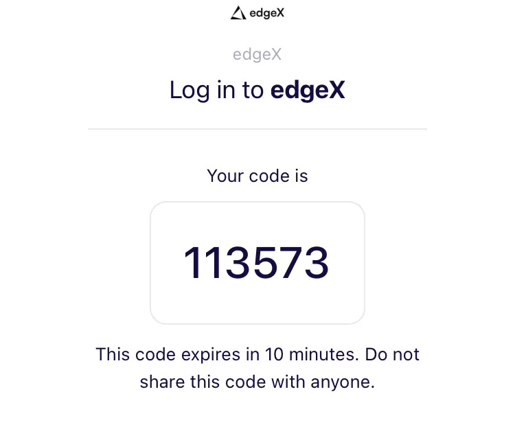 edgeXからのメール